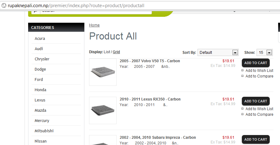 Show All products Module for free in opencart 1.5.6.4