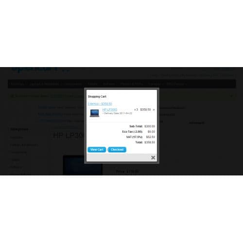 Popup the shopping cart on clicking the Add to Cart button on Opencart