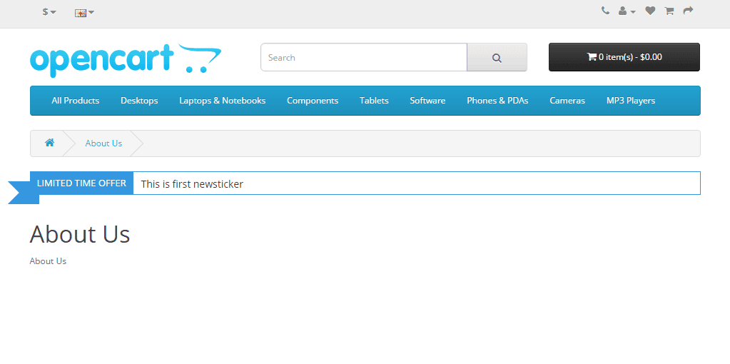 News Ticker Opencart Module for free Opencart 2