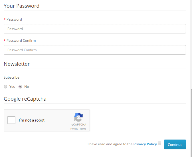OpenCart reCAPTCHA to show in registration and contact us page Part 2