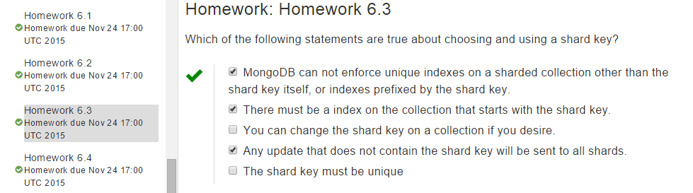 The solution to Homework 6.3 M101JS: MongoDB for Node.js Developers