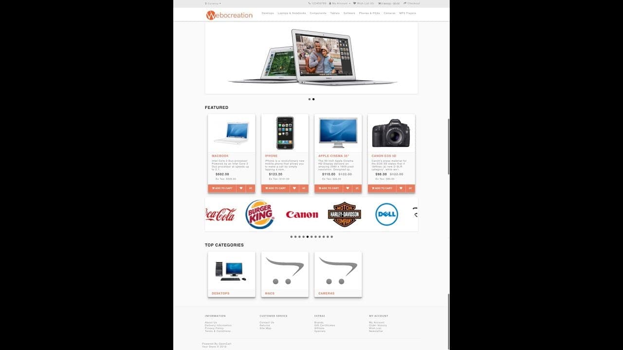 Opencart 3 theme free, download and documentation