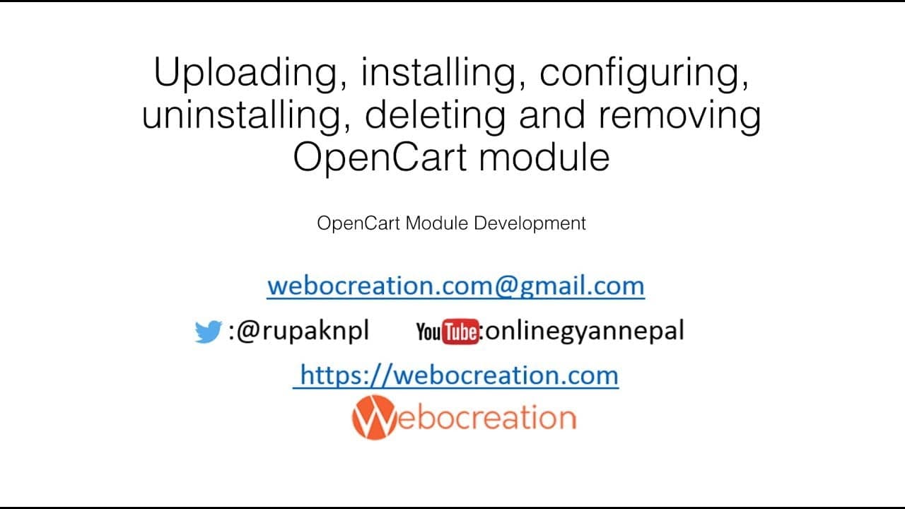Install, configure, uninstall, remove OpenCart module video tutorial guide