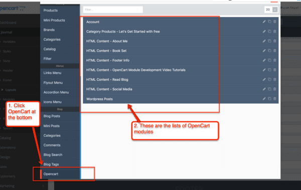How to add default or custom OpenCart modules in the Journal theme?