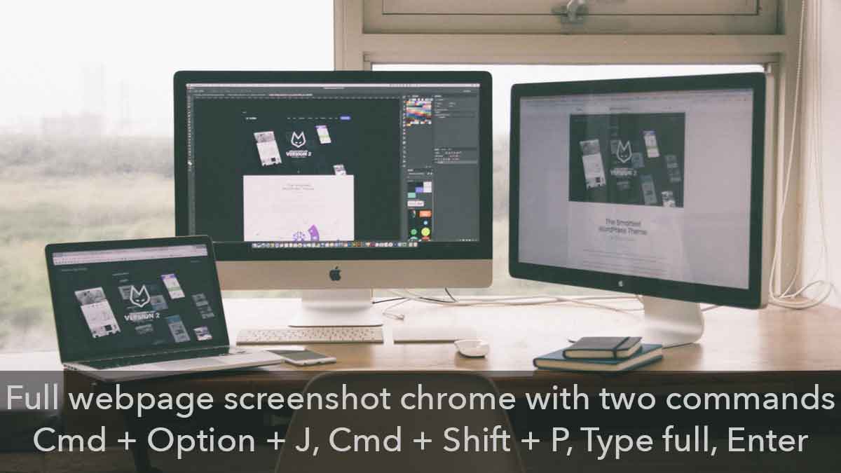 Full webpage screenshot chrome with two commands - easiest way