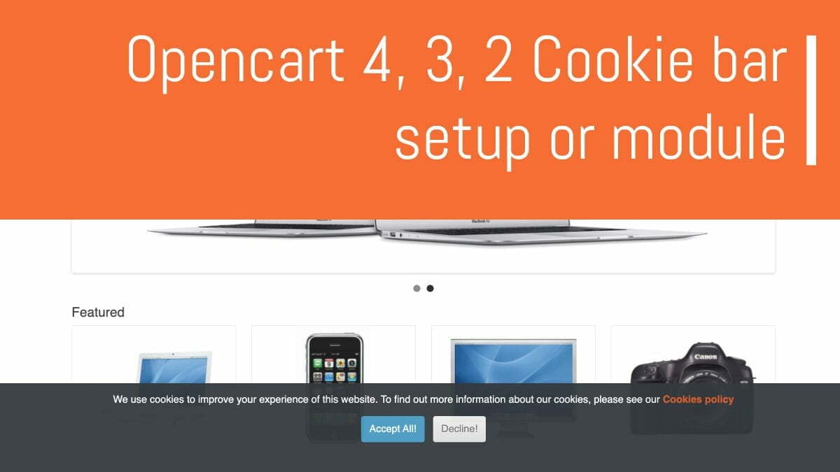 Opencart cookie and GDPR management for Legal policies in Opencart 4, 3, and 2 versions