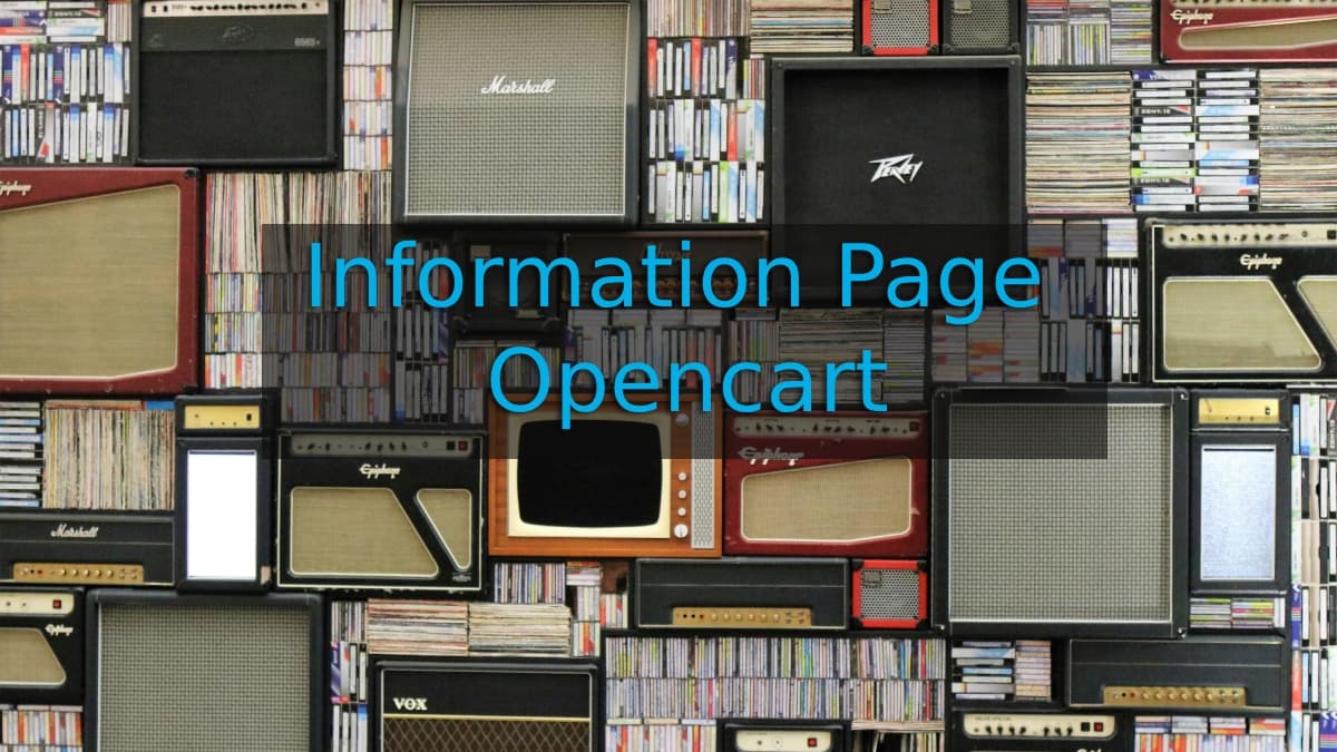 Information Pages Management in OpenCart 4