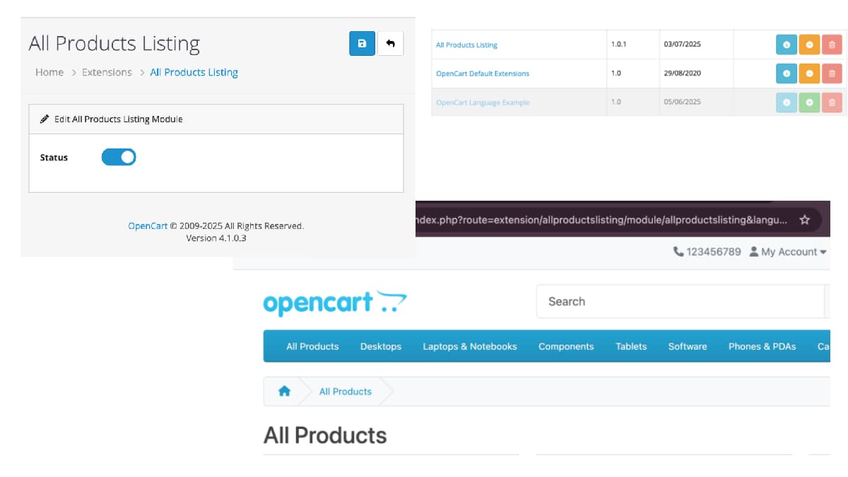 Free OpenCart Module: Create a Complete Product Listing Page